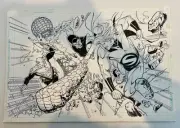 2008 Jamal Igle The Sentry Marvel Goblin Signed Original FULL Sketch Art 11x17