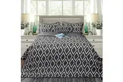 Ramesses Alena 4 Pieces Reversible Ultrasonic And Embossed Micro Flannel Comforter Set Charcoal
