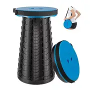 Folding Stool Fishing Round Chair Retractable Telescopic Camping Portable Blue