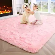 Fluffy Pink Rugs for Bedroom,4x6 Shaggy Fuzzy Bedroom Rug Carpet,Soft Rug for...