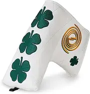 Golf Putter Headcover, Four-Leaf Clover Putter Cover Blade Putter Cover Mallet, White
