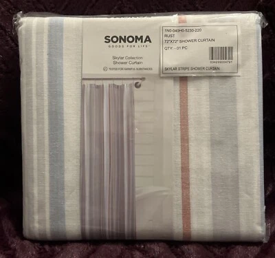Sonoma Skylar Stripe Shower Curtain 72” X 72”