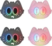 PlayVital Cute Universal Illuminated LED Thumbstick Grips for ps5, for ps4, Joystick Caps for Xbox Series X|S, for Xbox One, Switch Pro Controllers, Joystick Protection - Moonlight Cat