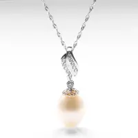 在飛比找momo購物網優惠-【寶石方塊】點滴在心頭天然珍珠項鍊-925銀飾