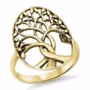 USA Seller Tree of Life Ring Sterling Silver 925 Best Price Jewelry Yellow Gold