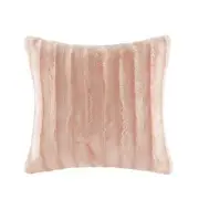 Madison Park Duke Pink Faux Fur Square Pillow 20" x 20"