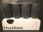 Huskee 4pk 12oz Cups Natural Reusable Hotter Longer BPA Free Charcoal NEW In Bx