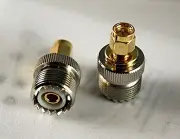 2x SO239 UHF female Jack to SMA Plug Male RF Connectors; US Seller; Fast Ship