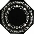 2' black Marble Dining Coffee Center side Table Top inlay malachite antique t10