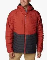 Columbia Mens Westridge 650 Down Hooded Jacket, Warp Red WS5082-011, Sz: 1X (XL)