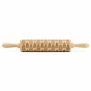 Folkroll dough roller boat rolling pin embossing roller pattern motif beech w...