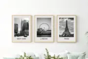Set of 3 New York City Wall Art, London Print, Paris Home Decor