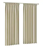 Linen Pinch Pleat Curtain Blockout Curtain Drape 230cm Drop 1Panel Light Linen