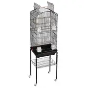 Spacious 62" Rolling Parakeet Cage with Open Top & Storage Shelf