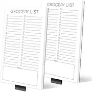 SYTHAK 2 Pack Magnetic Notepads for Refrigerator,4.5 x 7.5 inches, 50 Sheets Tear Off Memo Magnet Pad Note with Pen Holder.for Fridge, Locker, File Cabinet, To Do List, Grocery Shopping List.
