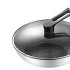 Stainless Steel Wok Pan Double Sided Honeycomb 3 Layer(with Lid And No Ears) CT