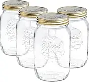 4X 1.5L Quattro Stagioni Mason Glass Drinking Jars - Vintage Glass Cocktail Wine Gin Margarita Drinking Goblets Gift Set - by Bormioli Rocco