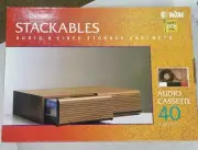 WTM Stackable Audio Cassette Tape Cabinet/ 2 Drawer Storage / 40 Cassette / NIB