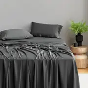 Natural Home 400TC Bamboo Sateen Sheet Set Charcoal (Single, King Single, Double, Queen, King, Super King)