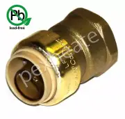 3/4" Sharkbite Style Push Fit x 3/4" FNPT Female Adapter PushN'Connect LEAD FREE