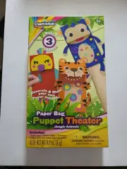 Creative Kids Paper Bag Puppet Theater Jungle Animals NEW