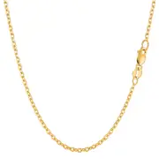 14k Yellow Gold Cable Link Chain Necklace, 1.9mm