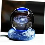 2.36'' 3D Galaxy Planet Ball with Space LED Lighting Base, Galaxy Crystal Ball