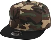 [Opreng] Classic Flat Bill Hat Camouflage Hip Hop Flat Bill Plain Snapback Hats