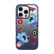 iPhone 16 Pro Impact Case MagSafe Compatible BLUE FLOWER BOMB IPHONE CASE BY SUE TSAI