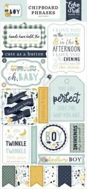 It's A Boy Chipboard 6"X13"-Phrases