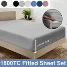 2Set 1800TC Ultra Soft Deep Fitted Sheet Set Single/Double/Queen/King/Super King