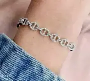 6.40Ct Round Cut Lab Created Diamond Women's Beautiful Silver Bracelet For Gift