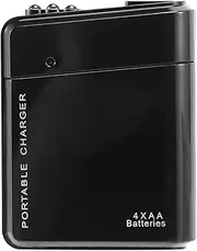 Black 4X AA Battery Portable Emergency Power Charger USB for Cell Phone