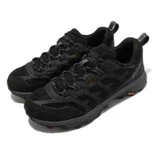 【MERRELL】戶外鞋 Moab Speed XTR GTX 男鞋 黑 防水 襪套 塑膠再生材質 黃金大底 登山鞋(ML067077)