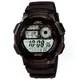 【CASIO】10年電力世界城市野外風格膠帶電子錶-黑框(AE-1000W-1A)正版宏崑公司貨