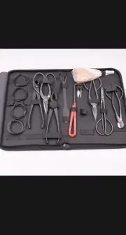 10Pcs Bonsai Tool Set Carbon Steel Kit Cutter Scissors Shears Tree Nylon Case
