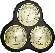 Barometer,Barometers for The Home,Barometer Thermometer Hygrometer,3 in 1 Traditional Weather Station,Multifunctional Barometers with Wooden Frame Base,to Monitor Atmospheric Pressure