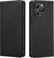 YocoverTech for iPhone 14 Pro Wallet Case with Card Holder,for iPhone 14 Pro Case Phone Flip Cover PU Leather Women Men[RFID Blocking] Shockproof Cover with Credit Card Slots-Black