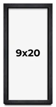 9x20 Shadow Box Frame Black | 1 Inches Deep Real Wood Farmhouse Shadowbox Displa