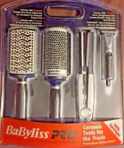 BaBylissPRO FX AC TRIMMER 1" CERAMIC ION FLAT IRON 450 F 2 CERAMIC ION BRUSHES