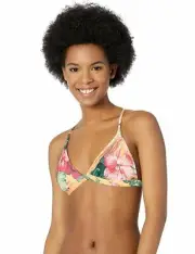 Rip Curl Women's Hanalei Bay Fixed Tri Top Bikini Medium M Floral Mango - GSIZD1