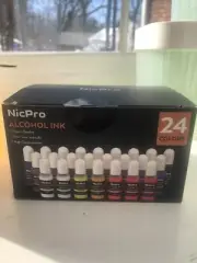 New NicPro Alcohol Ink Set 24 Vibrant Colors Dye High Concentrated Fast Drying