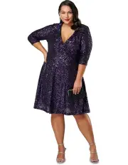 [Pink Dusk] Are You Jelly Sequin Dress in Purple