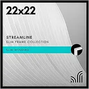 Americanflat 22x22 Picture Frame in Black - Thin Border Photo Frame with Polished Plexiglass - Square Picture Frame with Hanging Hardware Included for Wall Display