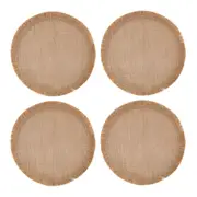 4pc Mikasa Round Hessian Dining Table Placemat Set Natural 38cm