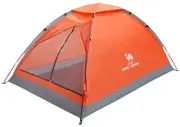 2/3/4 Person Camping Tent with Removable Rain Fly, Easy Setup Orange-2 person