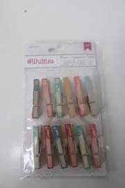 American Craft Whittles Screenprinted Phrase Clothespins 12PK Scrapbooking Craft