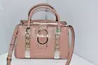 New GUESS Zaya Mocha Light Gold Medium Satchel Bag $118 VG740606 Handbag