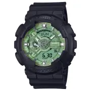 Casio G-Shock 110 Series Analog Digital Green Dial Black Resin Watch GA110CD-1A3