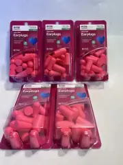 CVS 5 Packs Of 10 Sets Soft Pink Foam Earplugs 32 Db Noise Reduction 50 Pairs!